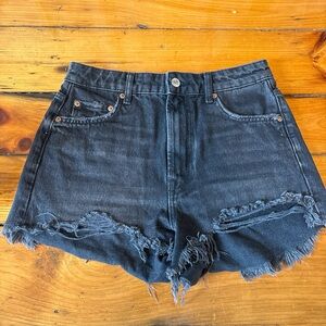 Denim Frayed Hem Women's Shorts